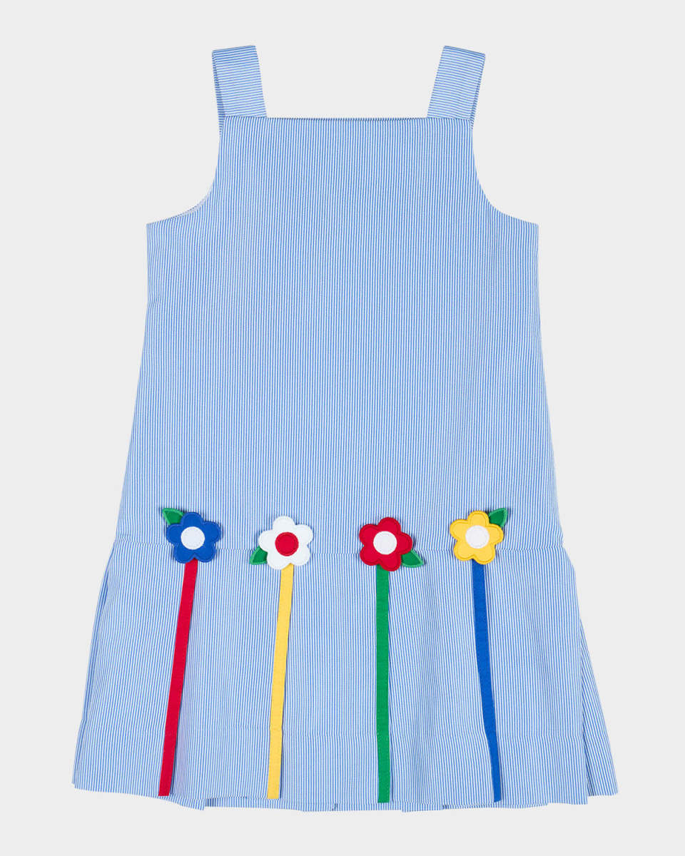 Girl's Corduroy Dress W/ Floral Appliques, Size 2-6